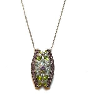 Sterling Silver Vintage Multi Stone Necklace